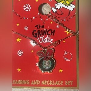 🔴3/$12 Justice‎ Grinch Necklace and Earring Set!
